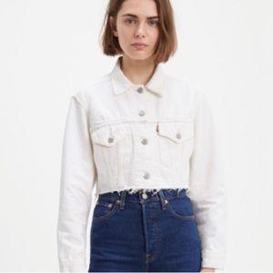 Levi’s White Cropped Trucker Jacket
